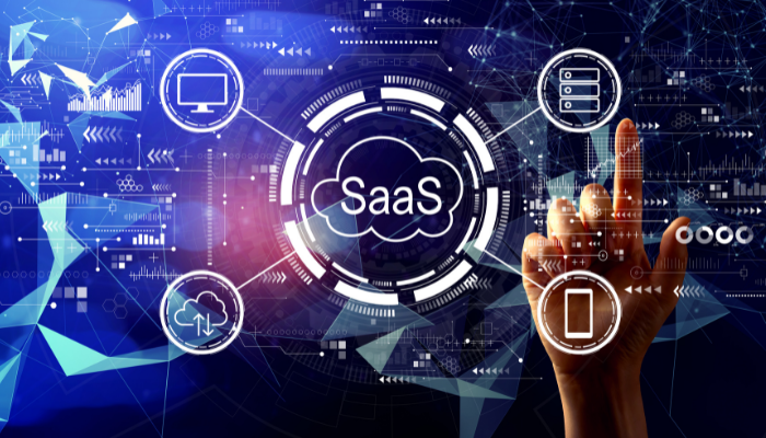 SaaS graphic showing data