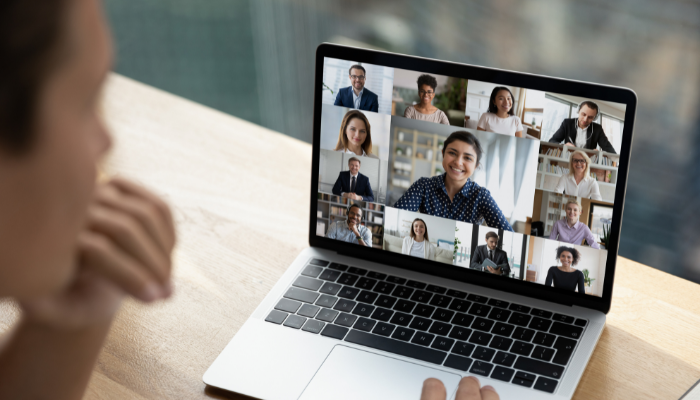 Woman on laptop using Zoom